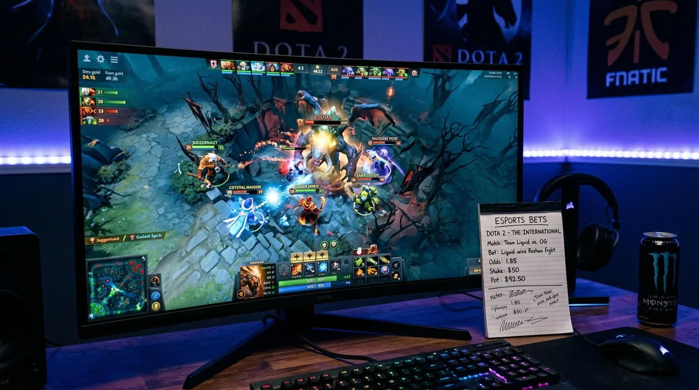 Mercado de apuestas a primer Roshan en partida profesional de Dota 2