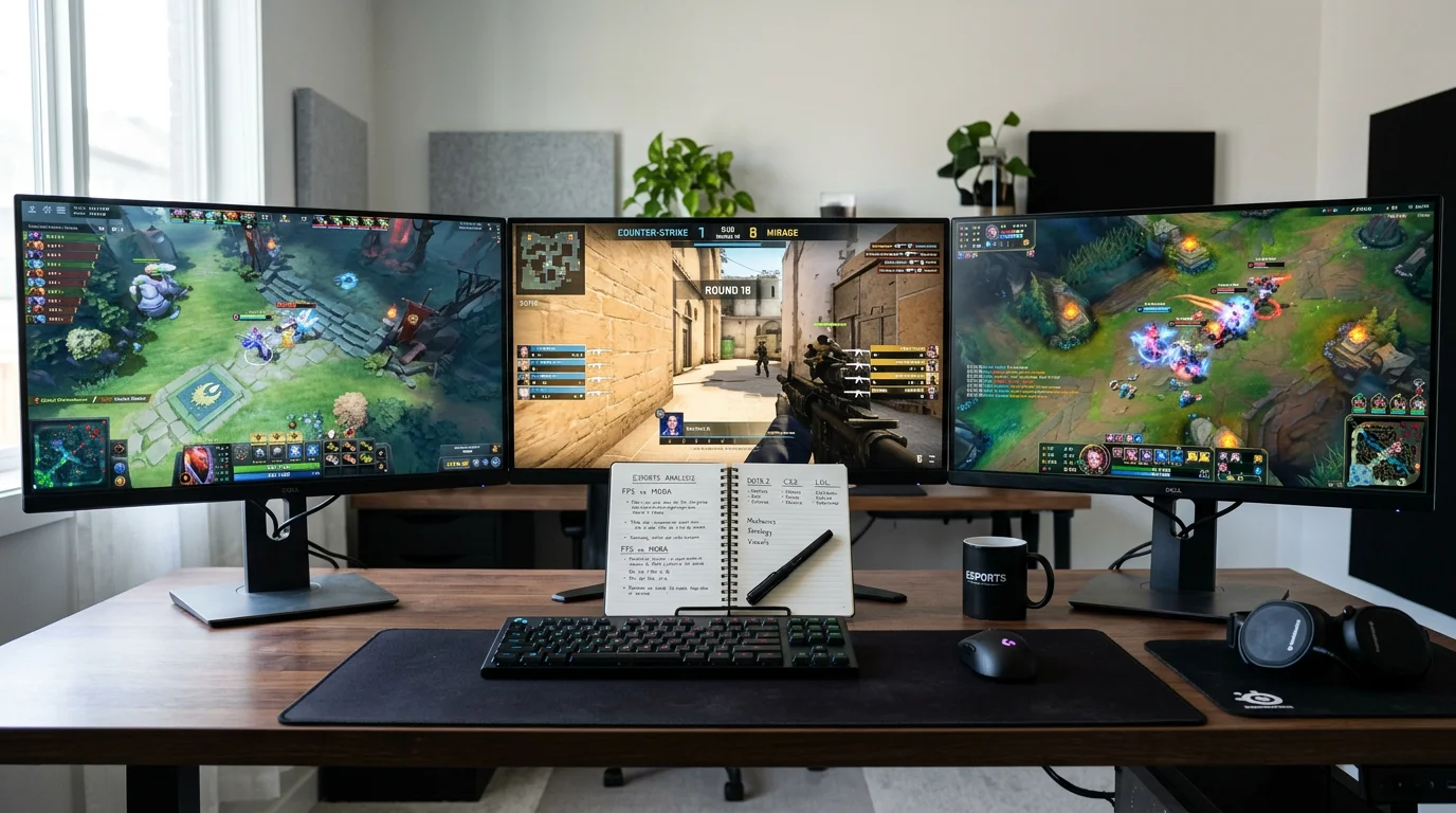 Comparativa visual de Dota 2, CS2 y LoL para apostadores de esports