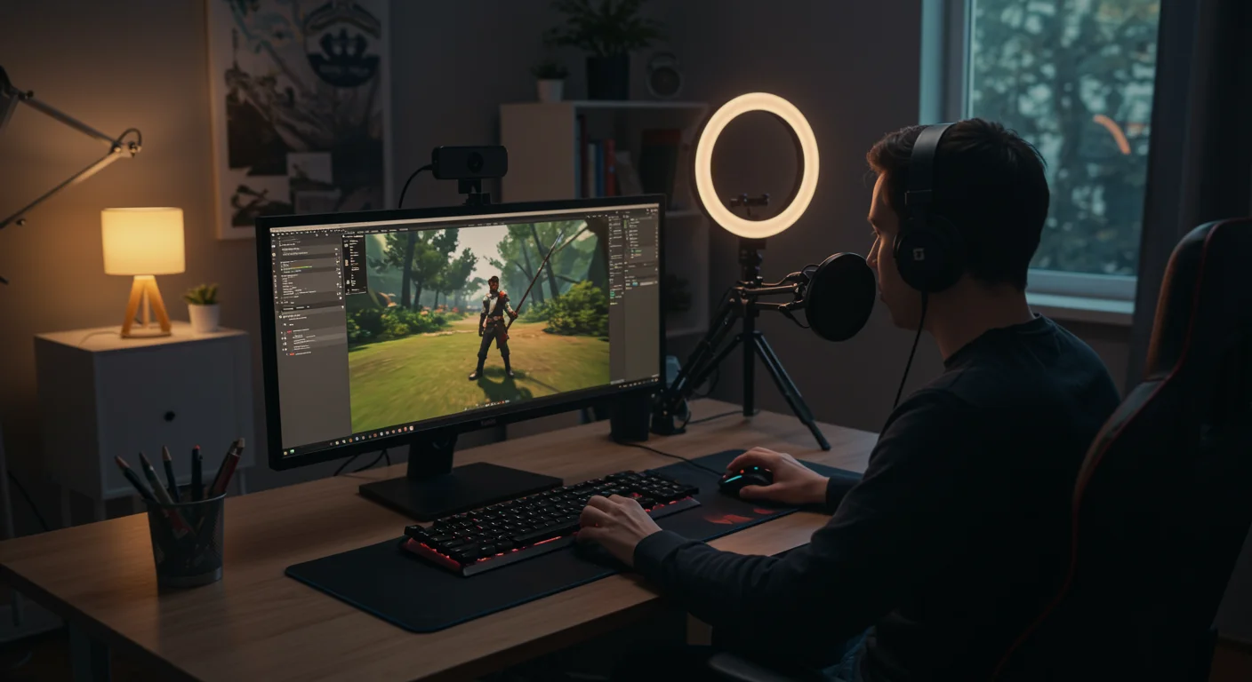Creador de contenido de esports transmitiendo en vivo con chat de seguidores