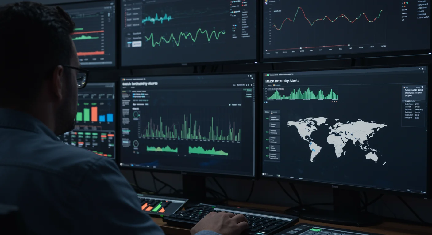 Monitor de seguridad mostrando datos de monitorización de partidas de esports