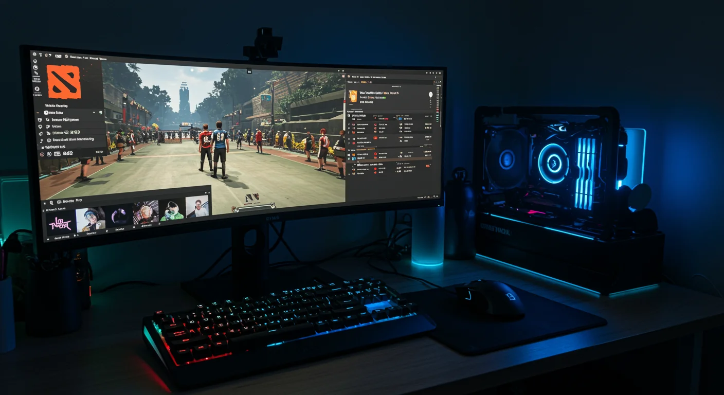 Pantalla de ordenador con cuotas de apuestas en vivo durante una partida de Dota 2